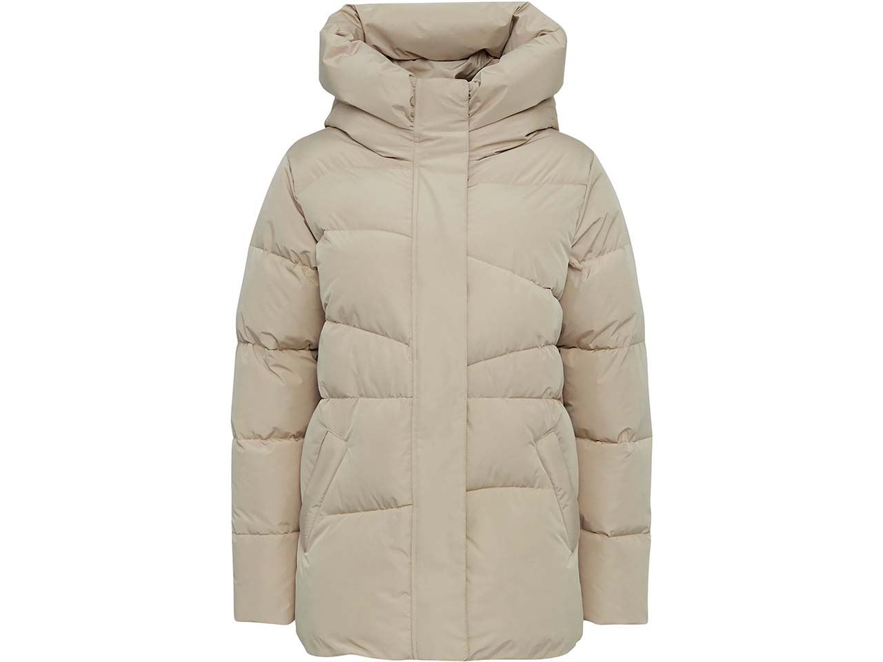 MAZINE Damen-Steppjacke "Wanda" mit großer Kapuze, light taupe, Gr. M
