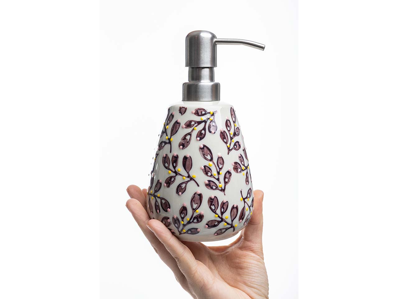 tranquillo Seifenspender "REFLOYA" aus Steinzeug, 300 ml, violett/creme