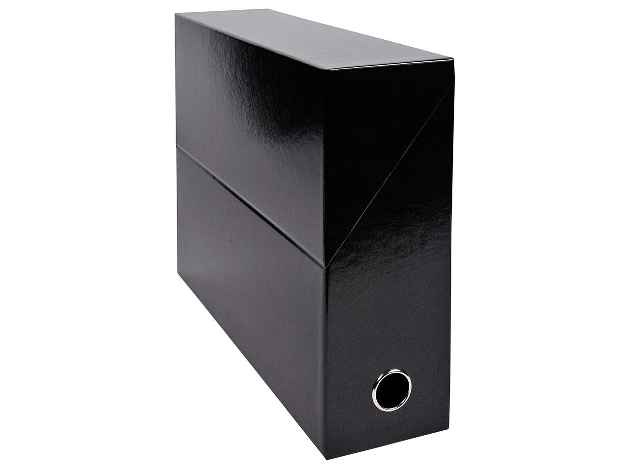 5 Exacompta Transferboxen "Iderama", Griffloch, DIN A4, RB 90 mm, schwarz