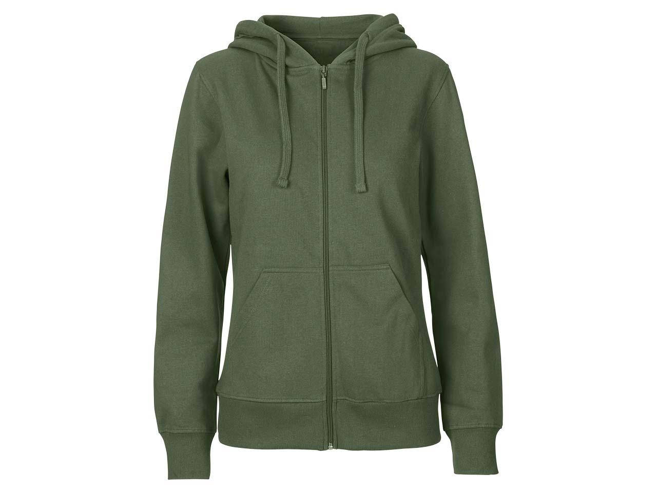 Neutral Bio-Damen-Sweatjacke mit Kapuze dunkelgrün, Gr. XL