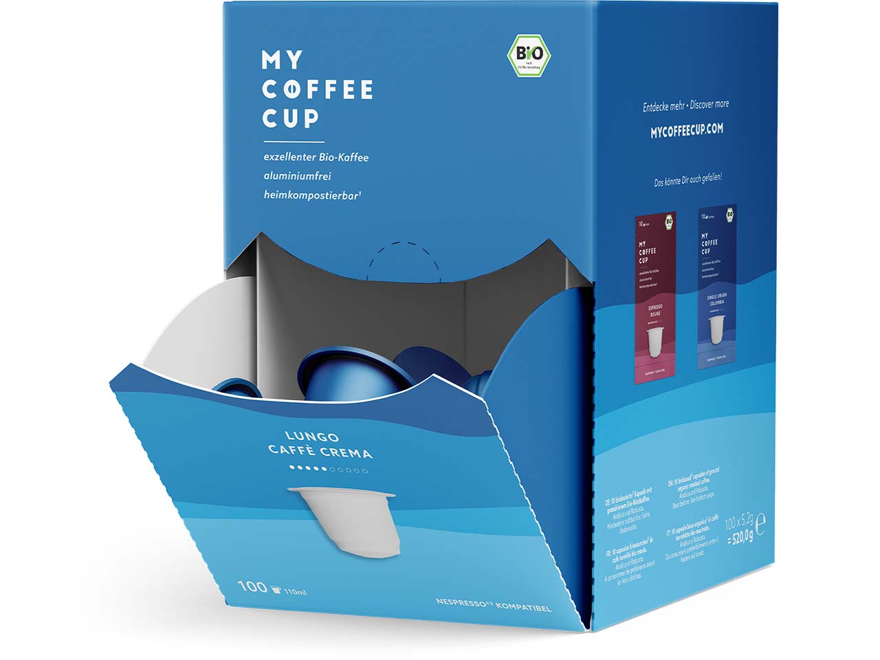 MY COFFEE CUP Bio-Kaffeekapseln "Lungo Caffé Crema" 100 Stk.