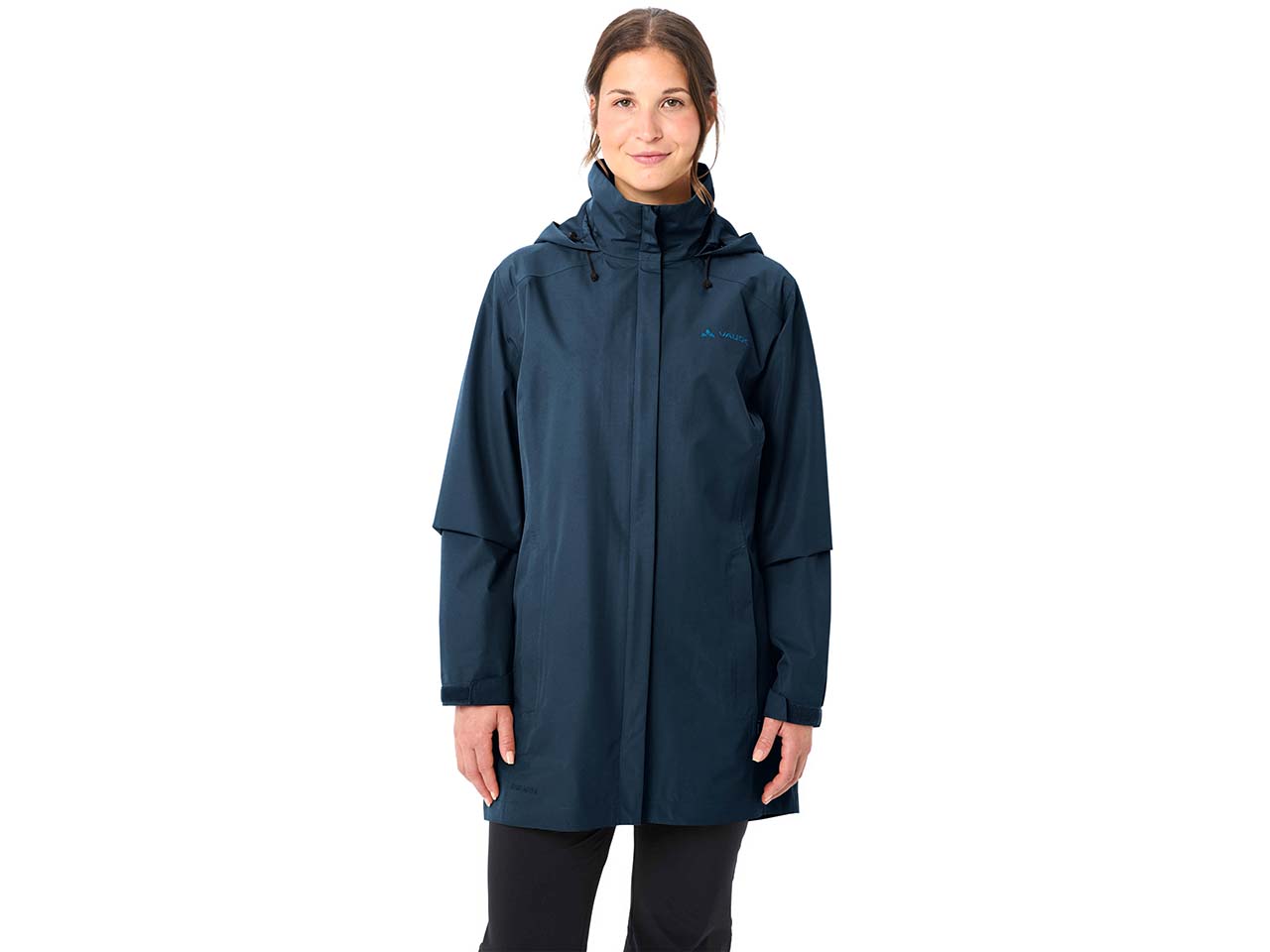 VAUDE Damen-Regen-Parka "Escape" mit separatem Kragen, dark sea uni, Gr. 38