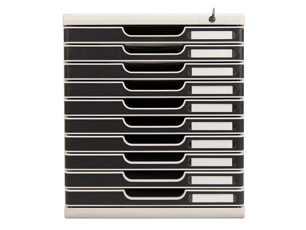 Exacompta Schubladenbox Modulo "Office", DIN A4+, 10 Schubladen, abschließbar, schwarz