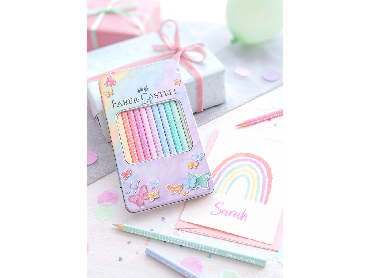 Faber-Castell Buntstifte Sparkle Pastell, 12er-Set im Metalletui