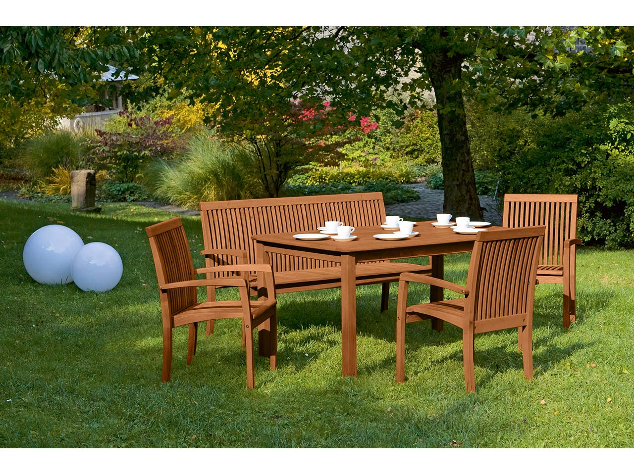 Gartenmöbel-Set 'Enya', 5-teilig, 4 Sessel, 1 Tisch