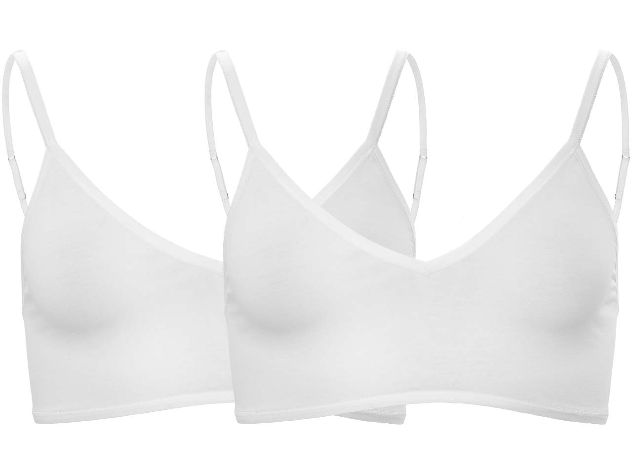 Living Crafts 2er-Pack Bio-Damen-Bustier 'TAMILLA' mit V-Ausschnitt, offwhite, Gr. L
