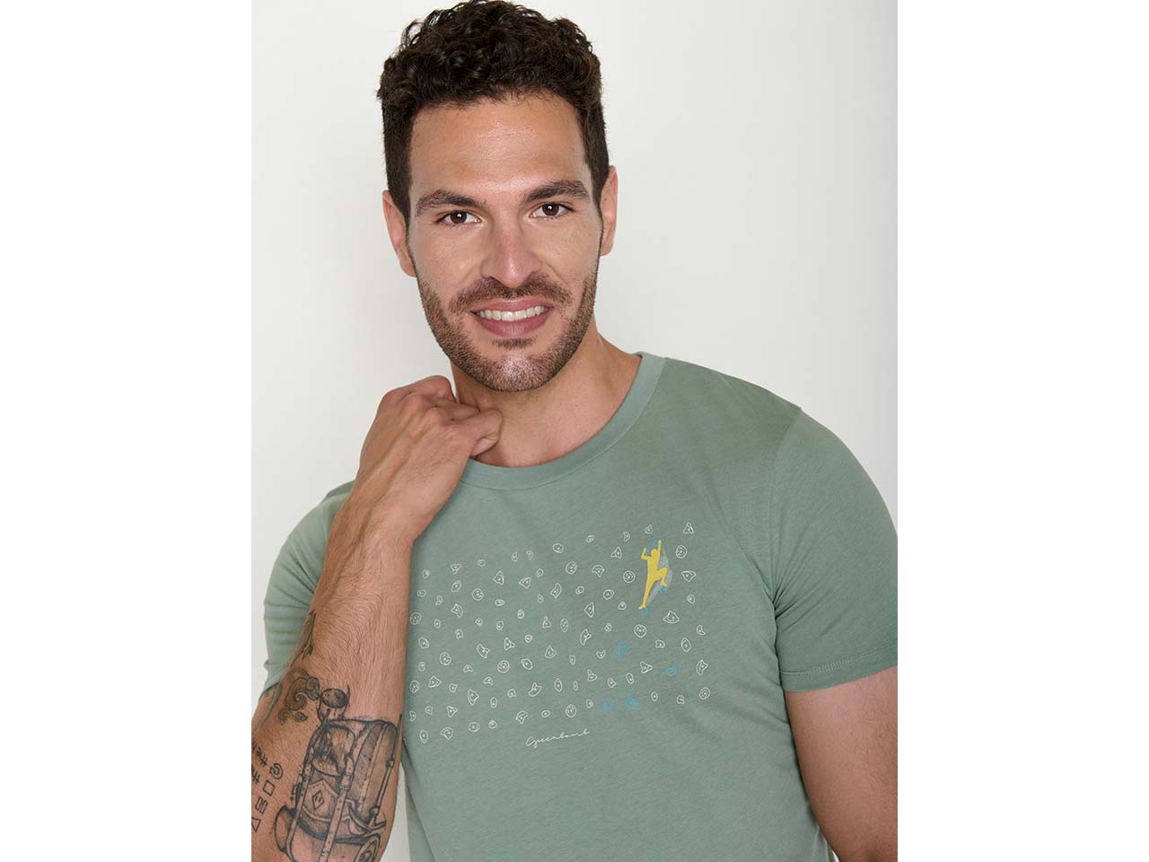 GREENBOMB Bio-Herren-T-Shirt "Lifestyle Boulderer" mit Rundhalsausschnitt, soft sage,Gr.XL