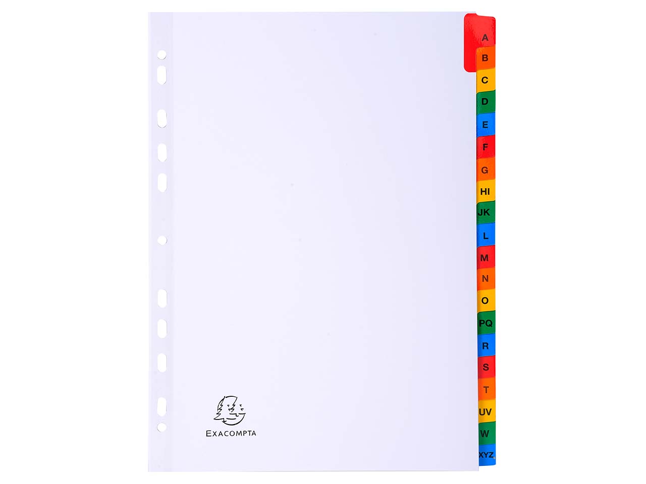 10 Exacompta Register, 20 Taben A-Z, 160 g/m², DIN A4, weiß