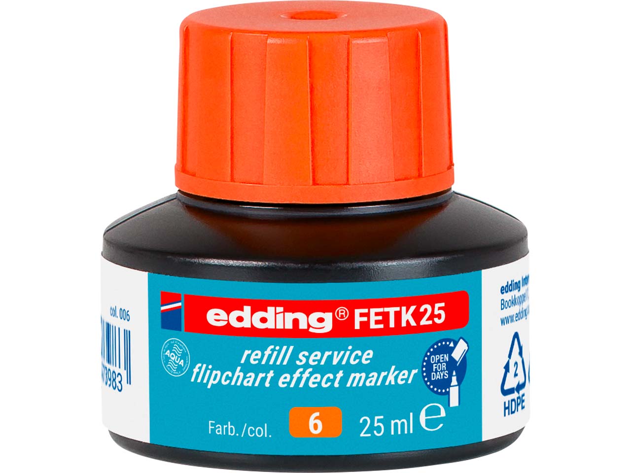 edding Nachfülltinte "FETK 25" Flipchart Effektmarker, 25ml, orange
