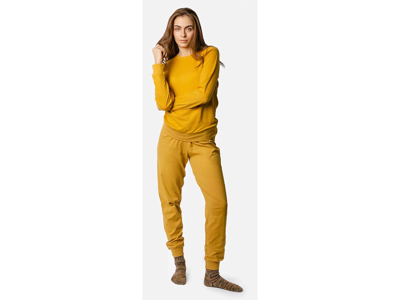 Living Crafts Bio-Damen-Schlafanzug 'BETTY', honey, Gr. M