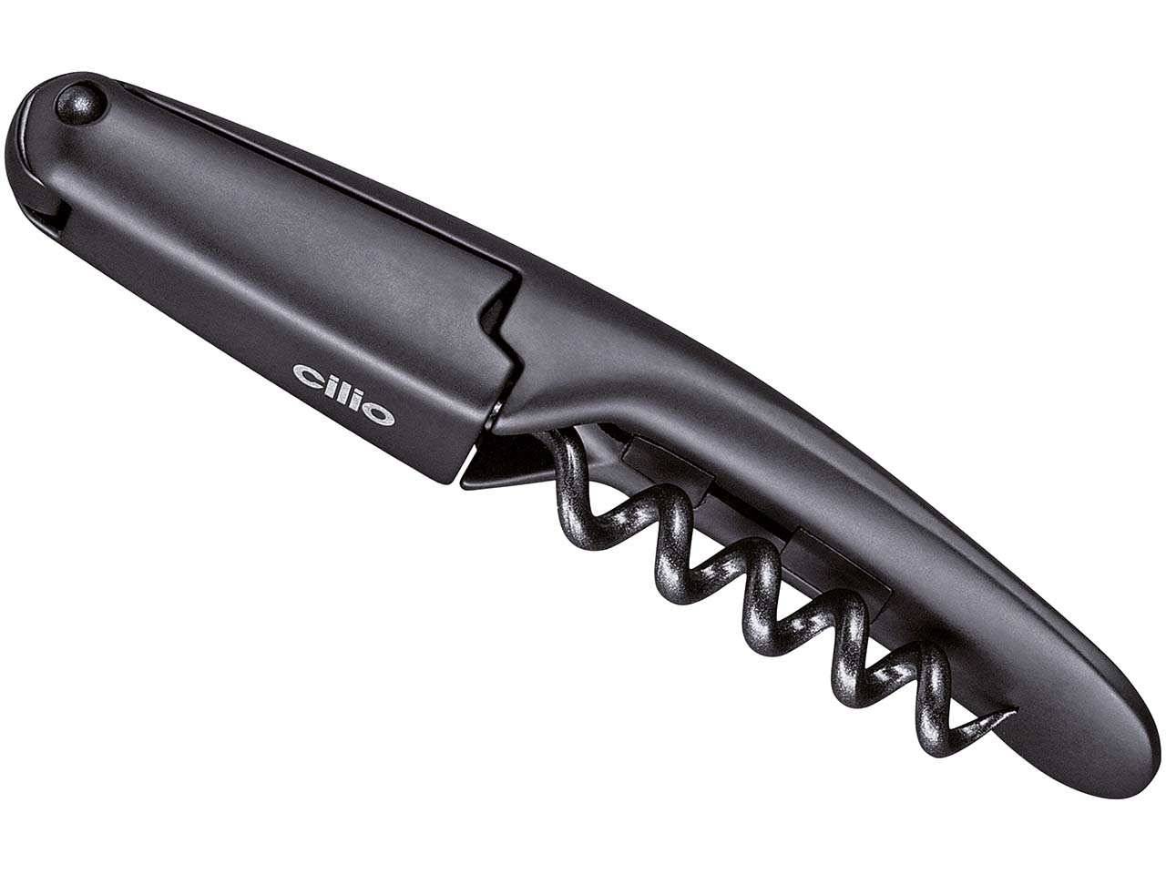 cilio Kellnermesser "RISERVA" mit Korkenzieher und Folienschneider, schwarz