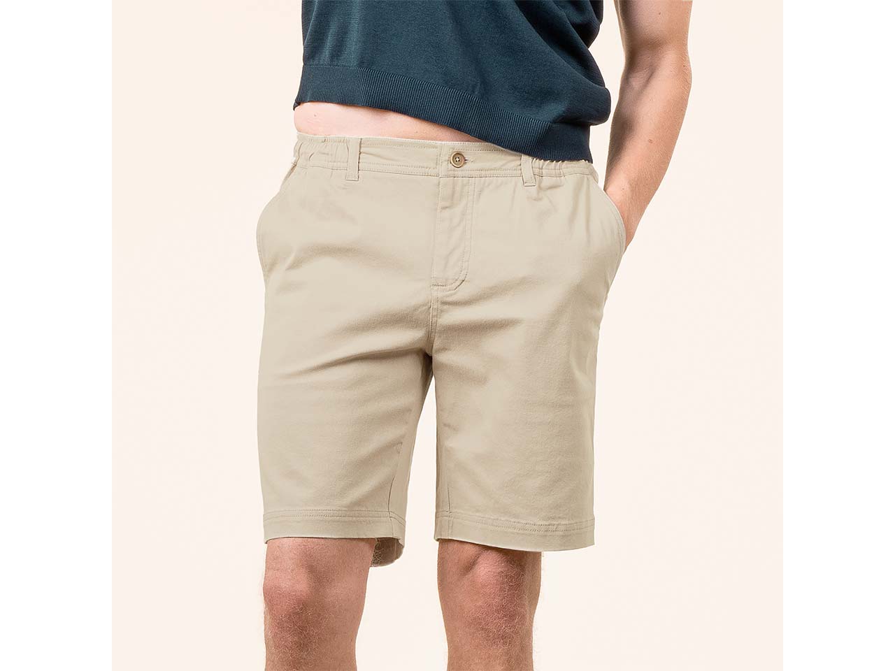 Living Crafts Bio-Herren-Bermuda-Short "MIKA" mit Taschen, sabbia, Gr. 32R