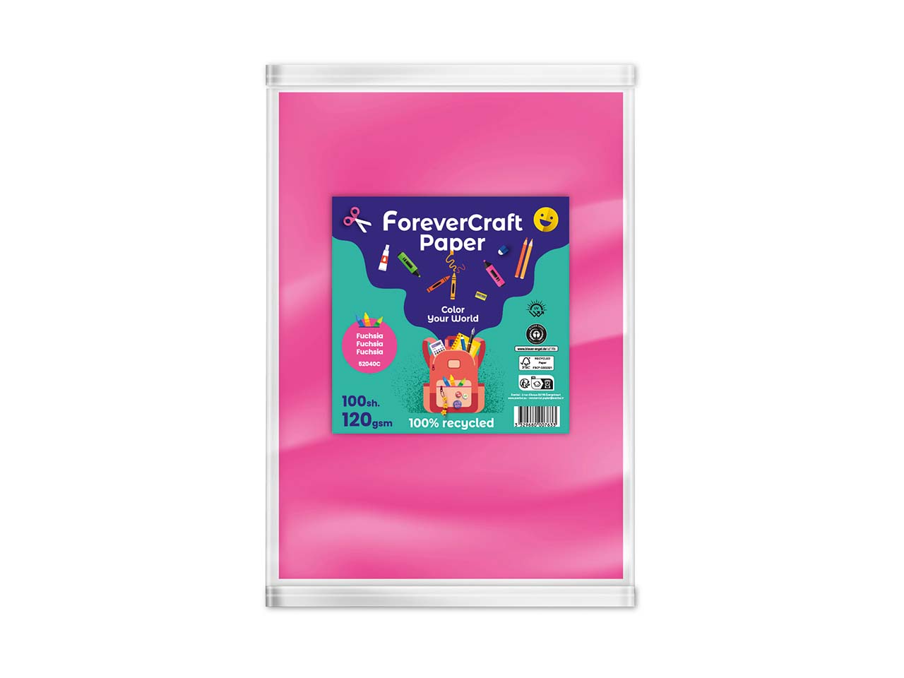 100 Blatt Tonpapier DIN A4 "forever craft paper" 120g/m² eosin