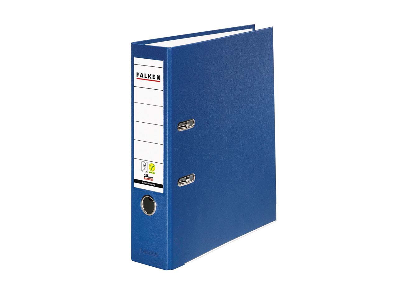 20 Falken Ordner "Vegan", mit Einsteckschild, 180 g/m², DIN A4, RB 80 mm, blau