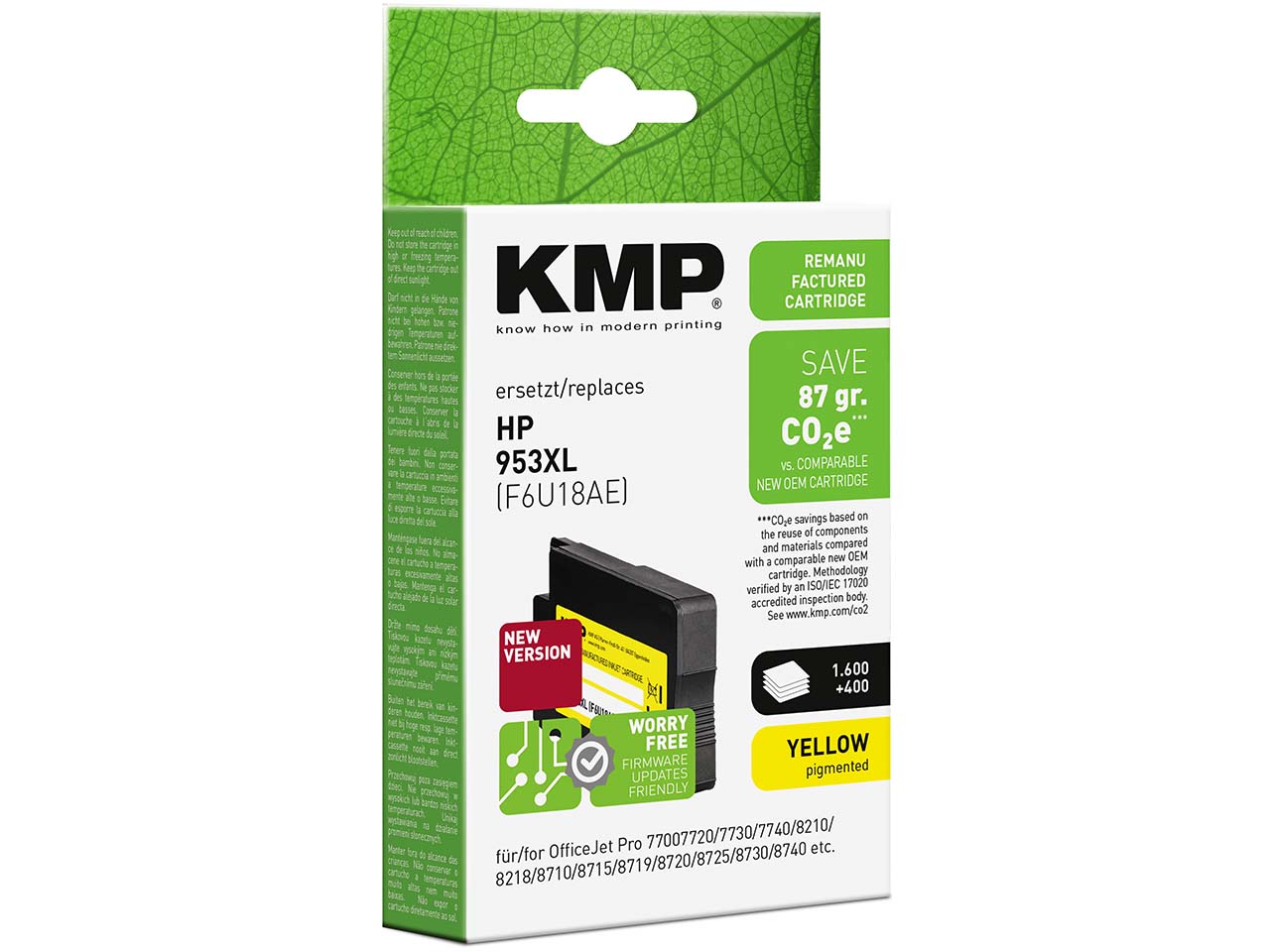 KMP Tintenpatrone ersetzt hp F6U18AE, Nr. 953XL gelb