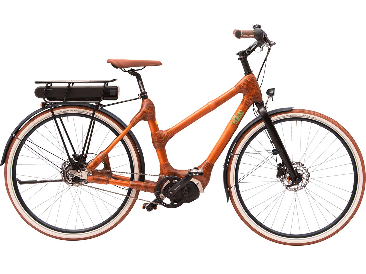 my Boo Bambusfahrrad "my Volta E5000" E-Bike mit Trapezrahmen, Rahmengröße 48