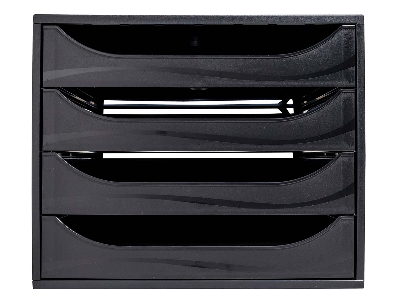 Exacompta Schubladenbox "ECOBlack", DIN A4+, 4 Schubladen halboffen, schwarz