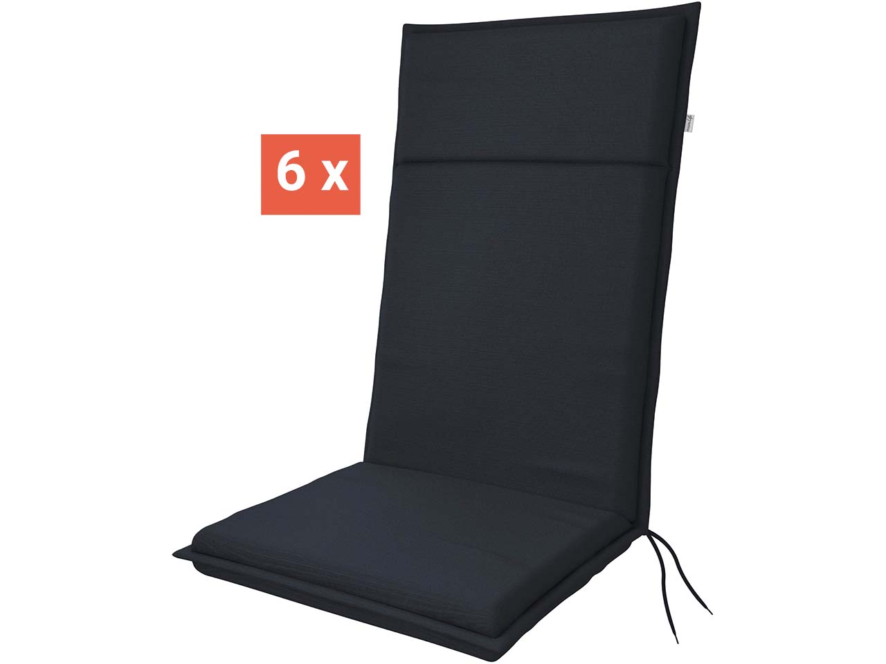 doppler Auflage "LIFE" für Hochlehner, 6er-Pack, 119x48x4 cm, Polyester, anthrazit