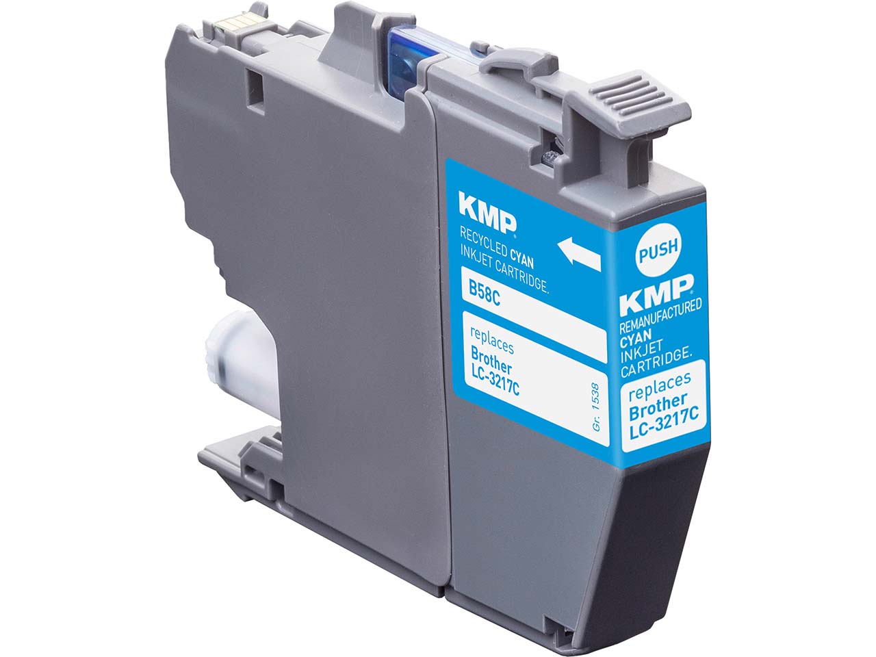 KMP Tintenpatrone ersetzt Brother LC-3217C cyan