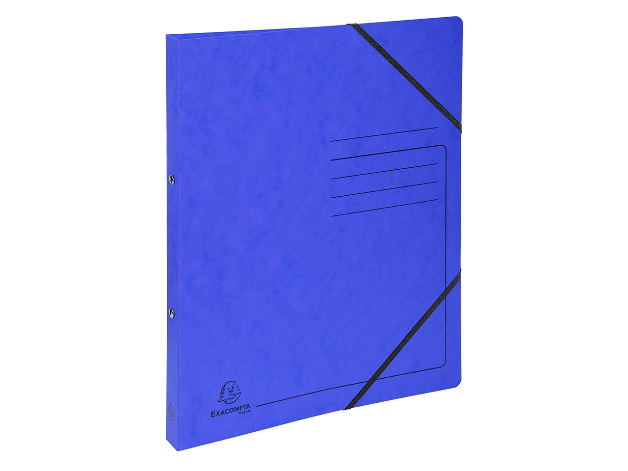 10 Exacompta Ringbücher, Colorspan-Karton, 355 g/m², DIN A4, Gummizug, 2 Ringe, blau