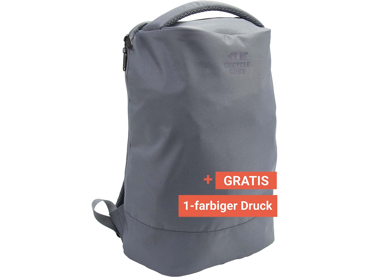 Rucksack "Pacific" aus recy. PET-Flaschen inkl. 1c-Gratisdruck, grau
