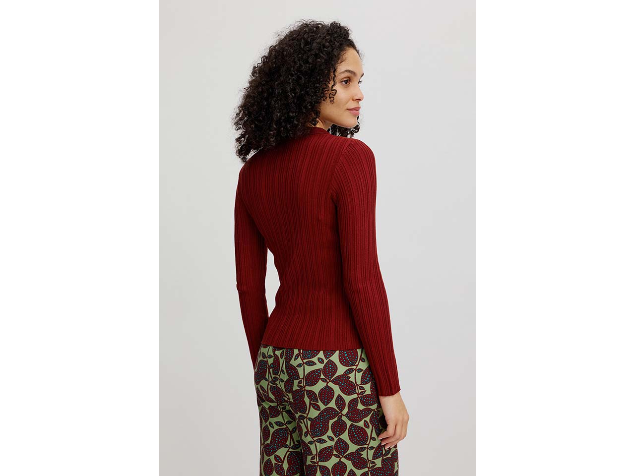 tranquillo Damen-Cardigan mit Rippenstruktur, fired brick, Gr. L