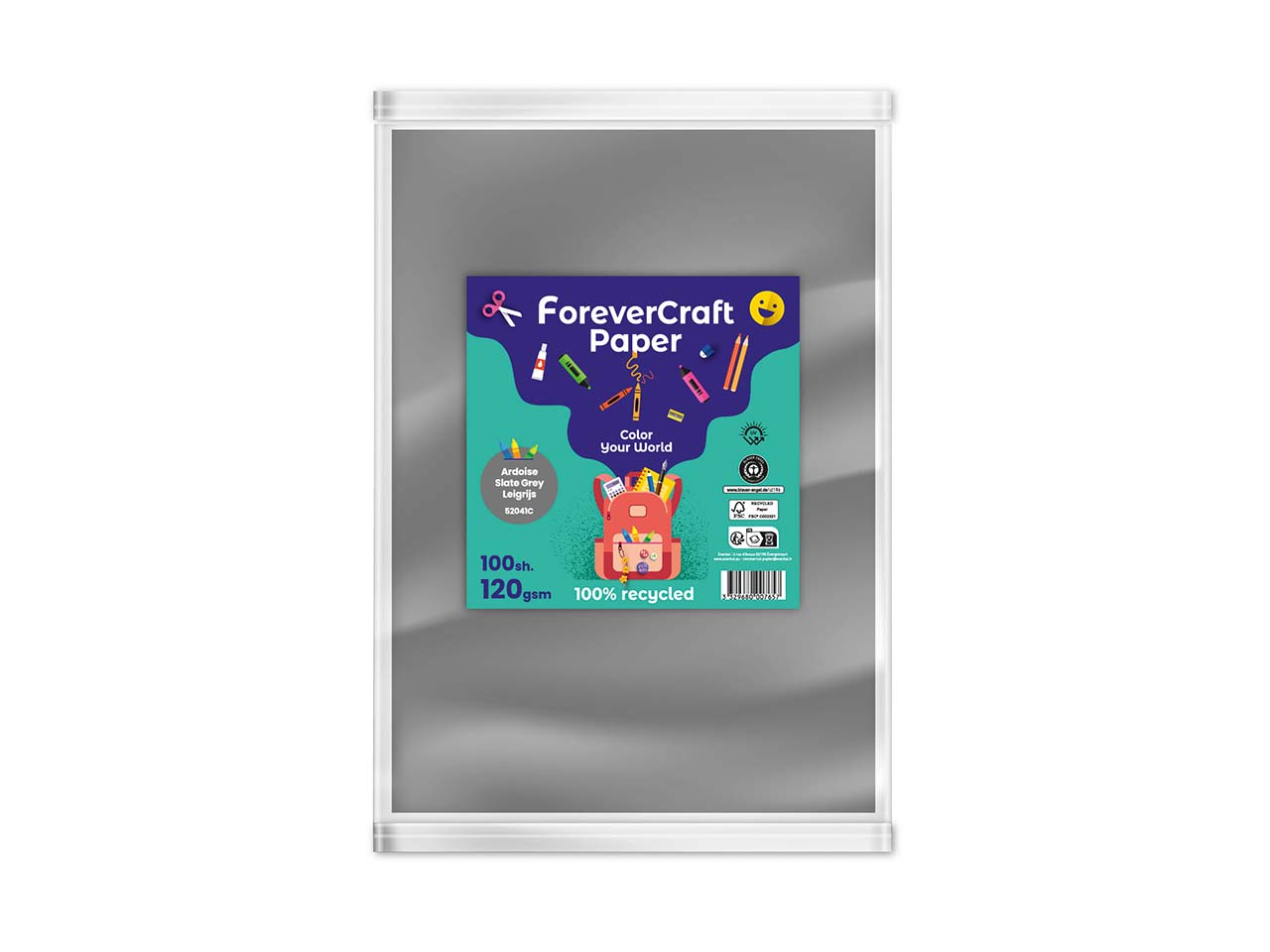 100 Blatt Tonpapier DIN A4 "forever craft paper" 120g/m² schiefergrau
