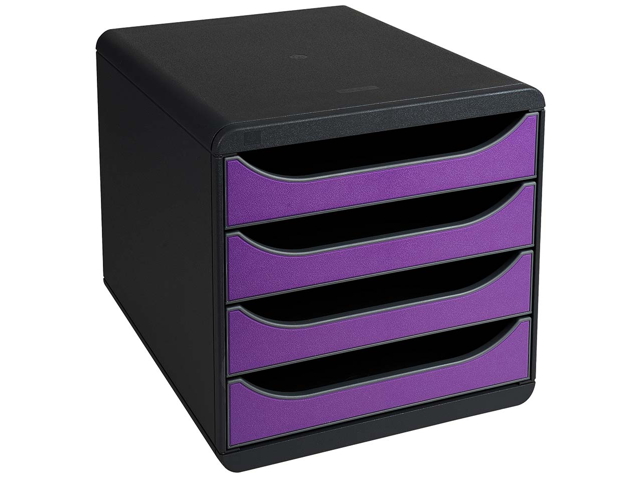 Exacompta Schubladenbox "Iderama", DIN A4+, 4 Schubladen offen, violett