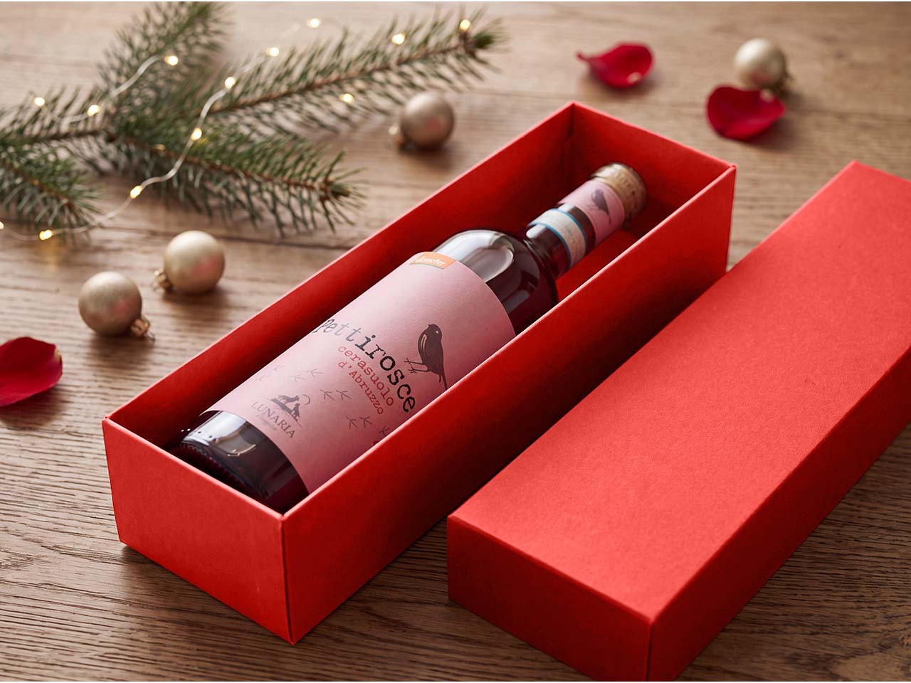 Bio-Rosé Cerasuolo d"Abruzzo "PETTIROSCE" 750 ml, in Geschenkverpackung