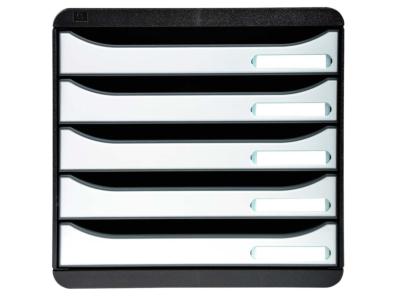 Exacompta Schubladenbox Big Box Plus "Glossy", DIN A4+, 5 Schubladen offen, weiß