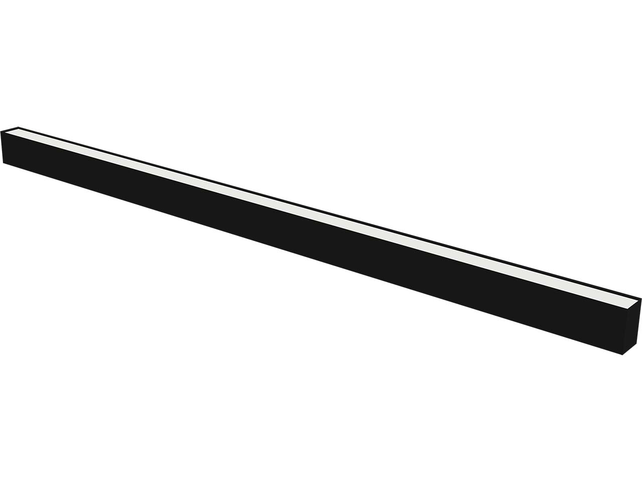 REV LED-Aufbauleuchte mit Diffusor, 150 cm, 4.400 lm, Aluminium, schwarz