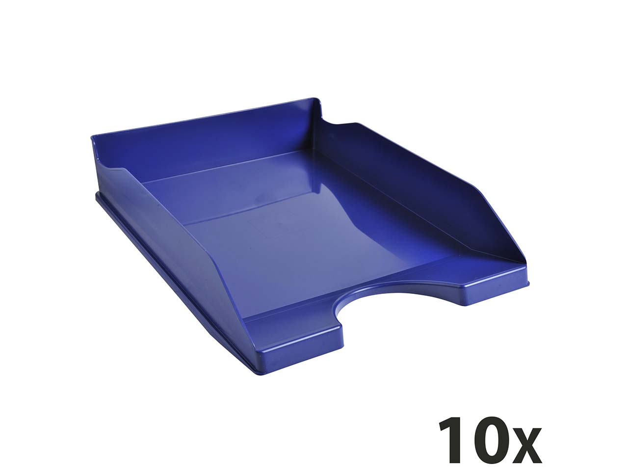 10 Exacompta Briefablagen Ecotray "Office", DIN A4+, nachtblau, für je 500 Blatt