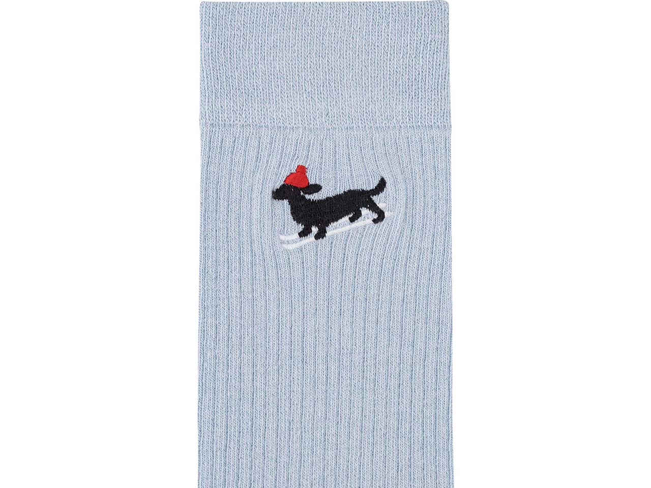 MELA Bio-Socken 'Dog Ski', gerippt, cloudy blue, Gr. 35/38