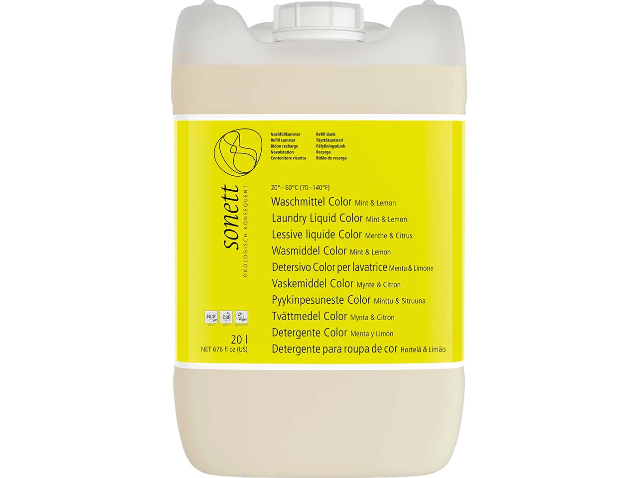Sonett Color-Flüssigwaschmittel "Mint&Lemon" für Outdoor-& Sportbekleidung, 20 l