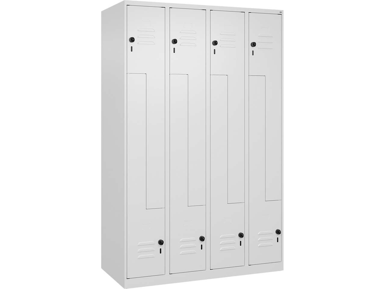 C+P Z-Spind Classic PLUS, 8 Fächer, 1850x1200x500mm, Verkehrsweiß/Verkehrsweiß