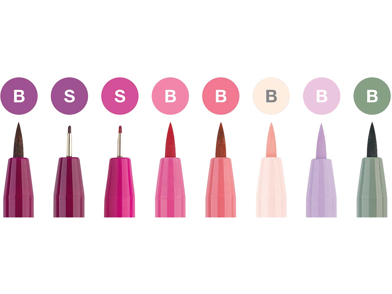 Faber-Castell Tuschestifte-Set, Pinktöne, Pitt Artist Pen, Handlettering-Set, 8 Stk.