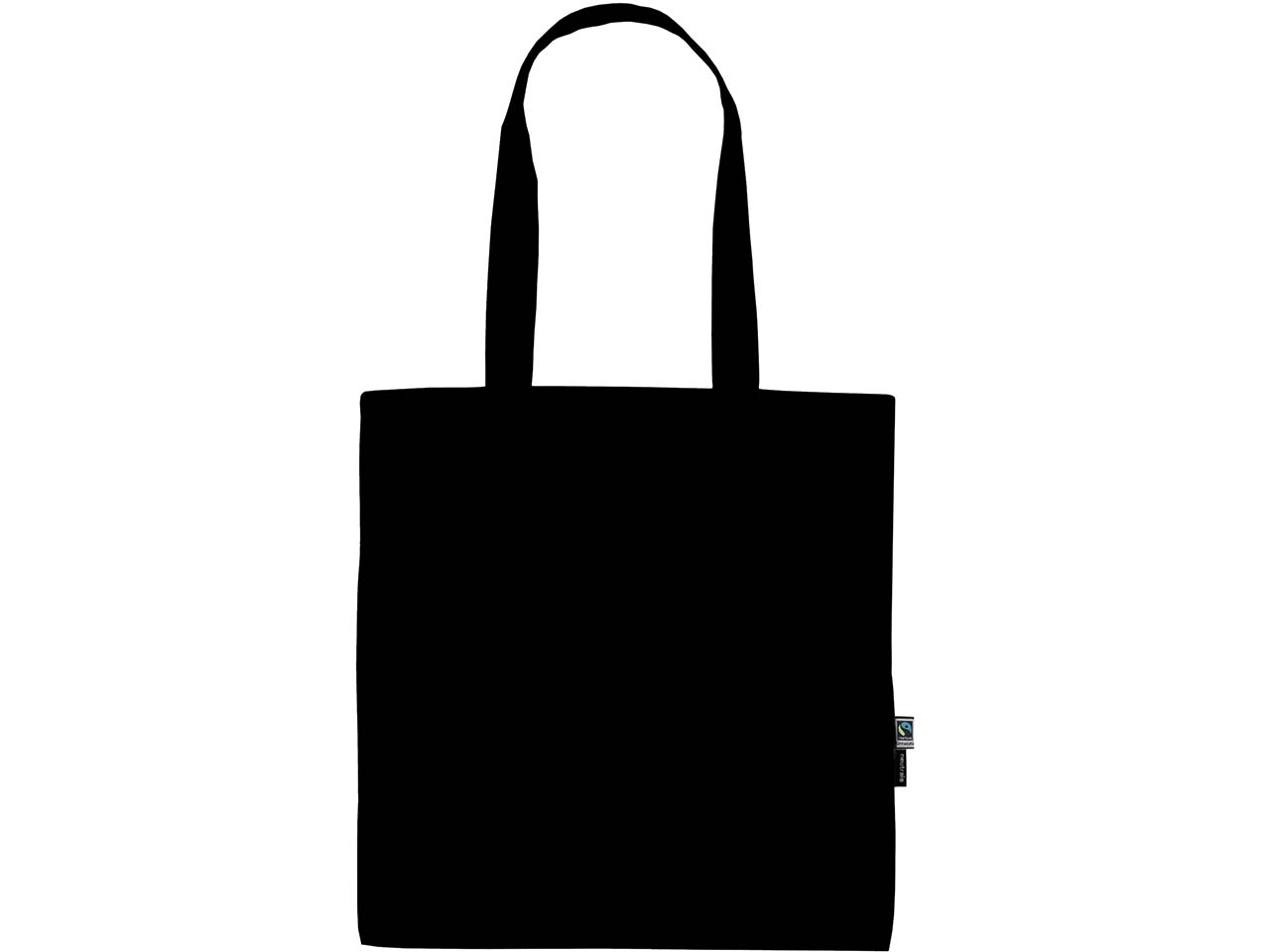 Neutral Bio-Baumwoll-Tragetasche mit langen Henkeln, black
