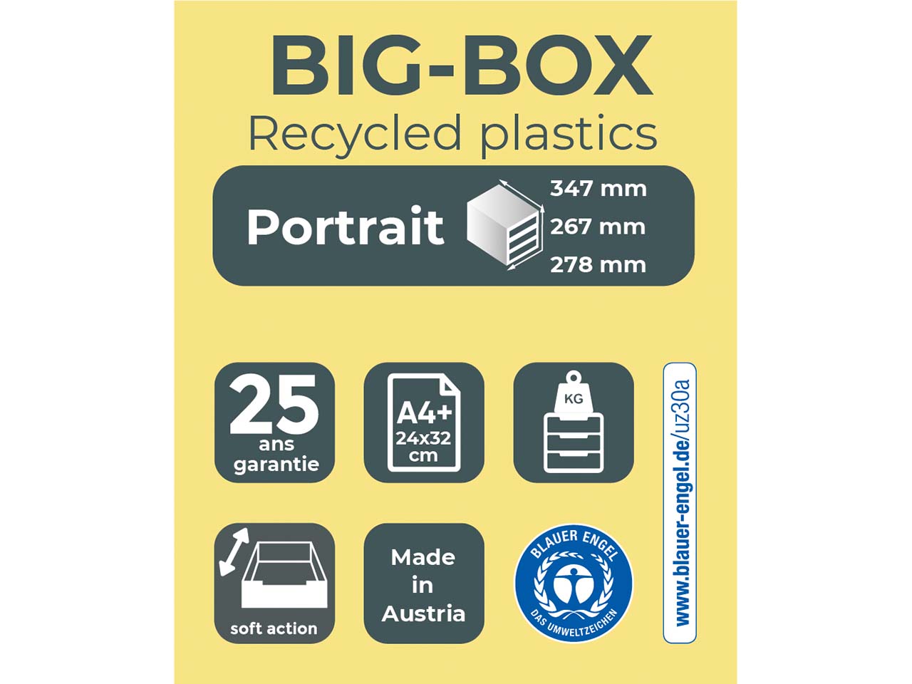 Exacompta Schubladenbox "Metallic", DIN A4+, 4 Schubladen offen, silber/schwarz