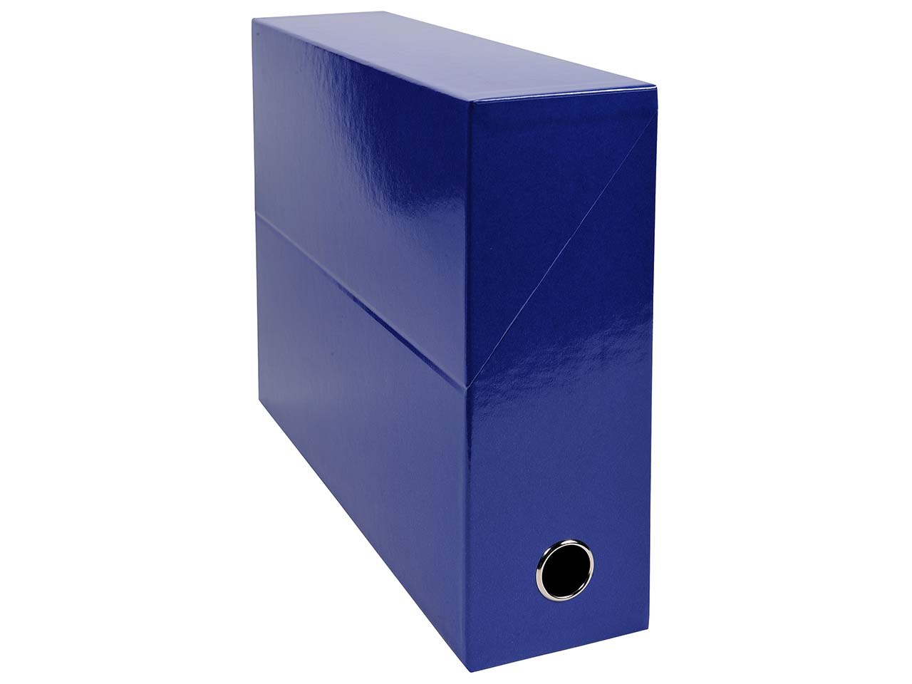 5 Exacompta Transferboxen "Iderama", Griffloch, DIN A4, RB 90 mm, dunkelblau