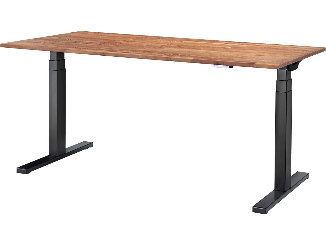 memo Höhenverstellbarer Schreibtisch "Sit-Up 3.0" schwarz, Robinie massiv, 140 x 80 cm