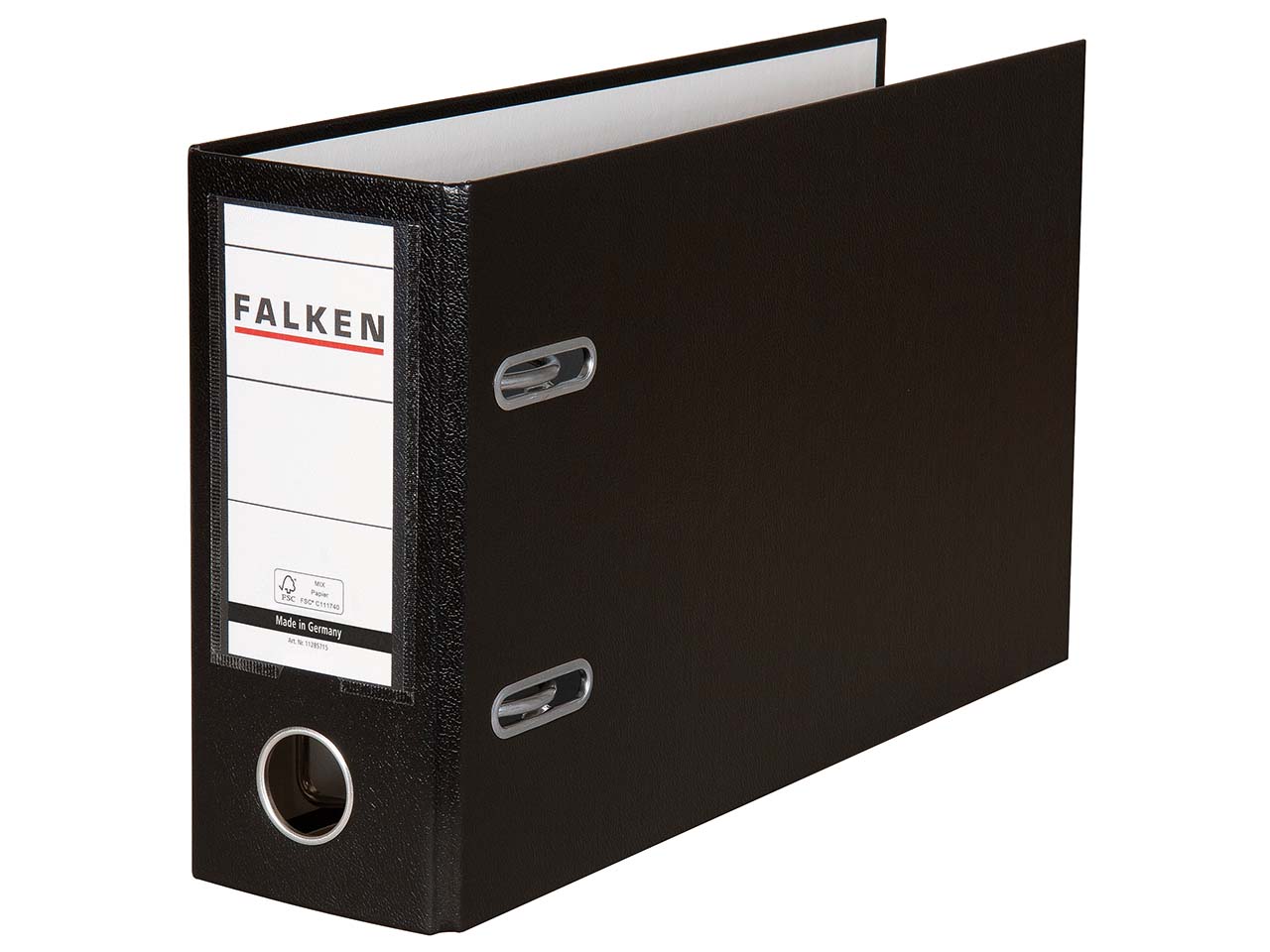 10 Falken Ordner, kaschierter Karton PP, 250 g/m², DIN A5 quer, RB 80 mm, schwarz