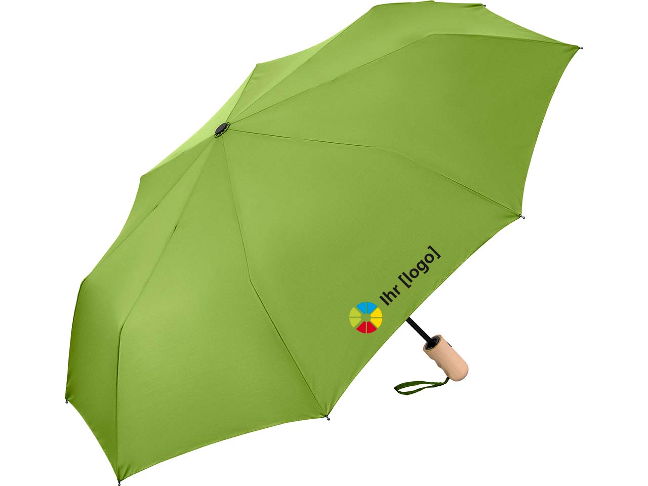 AC-Taschenschirm 'ÖkoBrella' mit Recycling-Polyester Bezug, limette