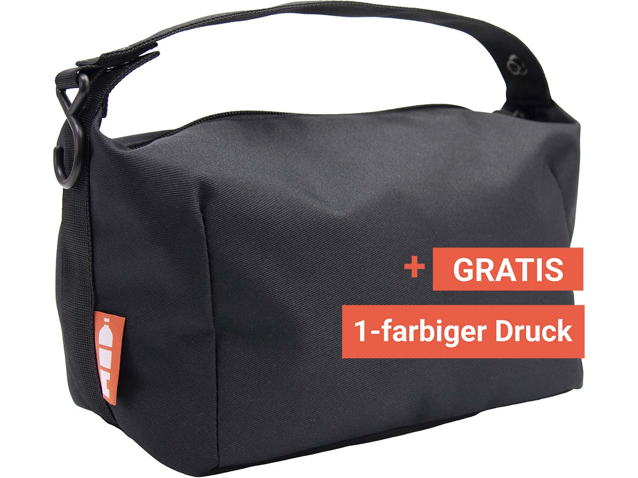 Kulturbeutel "Nordic" aus recy. PET-Flaschen inkl. 1c-Gratisdruck, schwarz