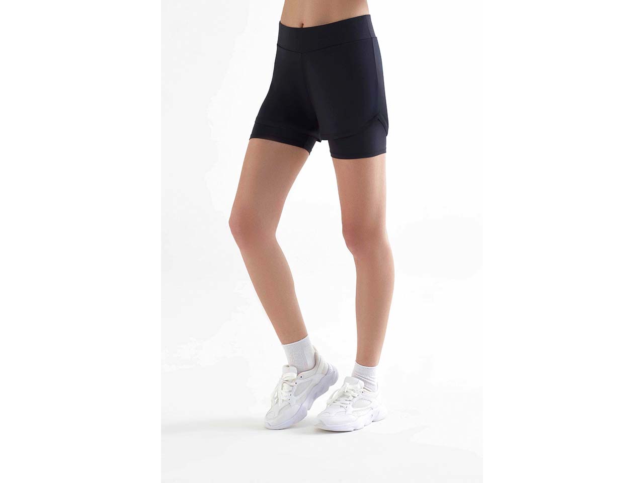 TRUE NORTH Damen-Sport-Short, doppellagig, black, Gr. S