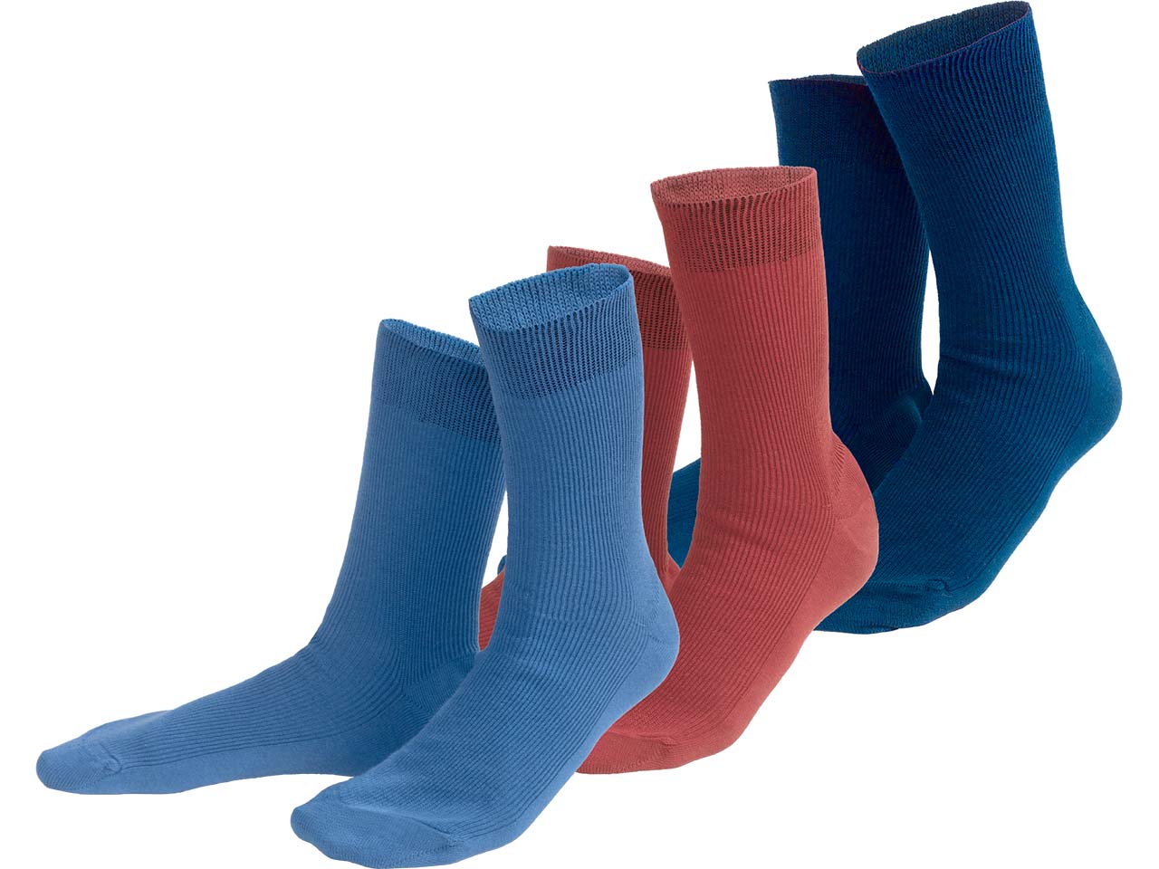 Living Crafts Bio-Herren-Socken "ANTE" 3 Paar, blue/red, Gr. 41/42