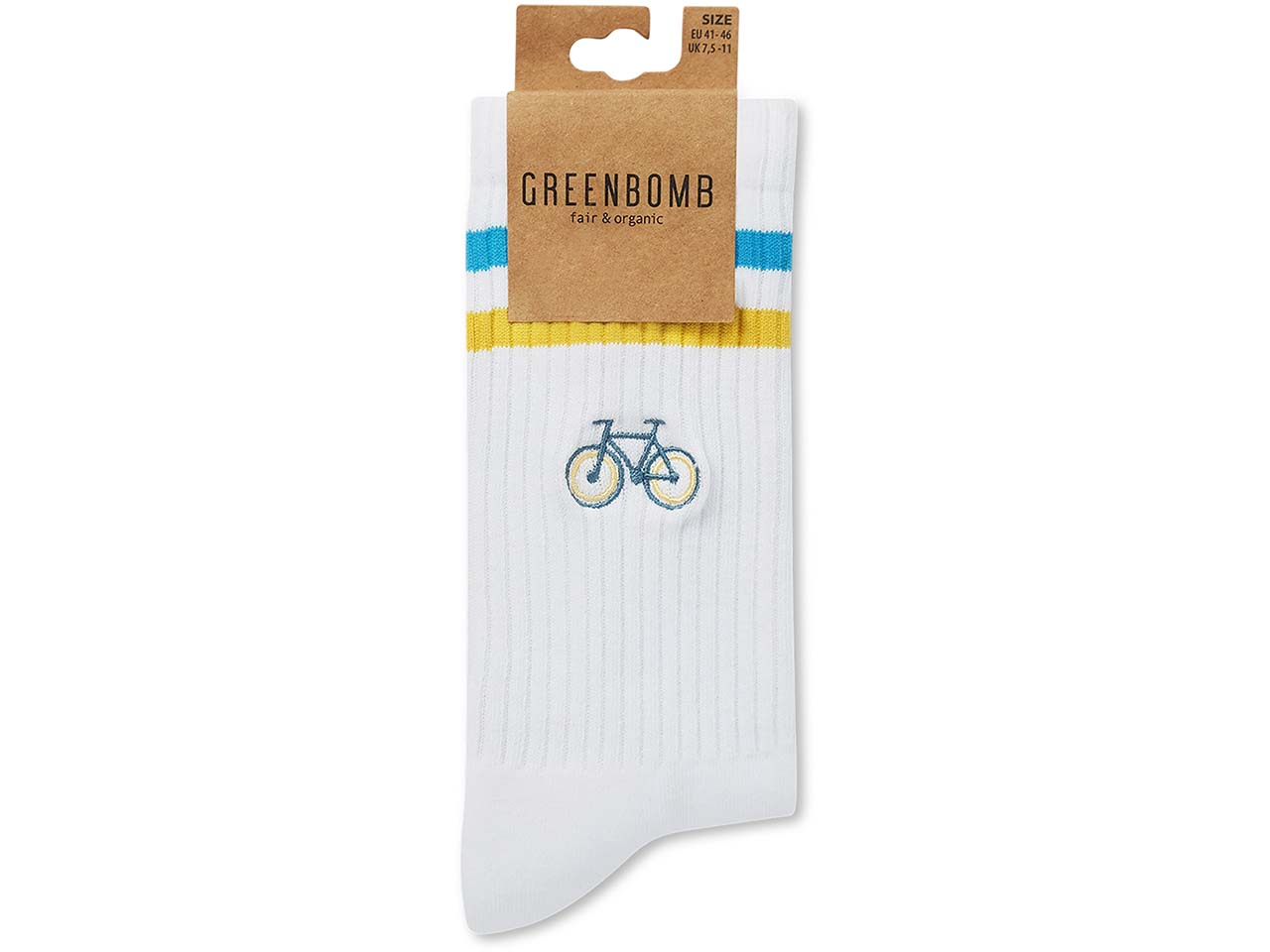 GREENBOMB Bio-Tennissocken "Bike Loop", white, Gr. 36/40