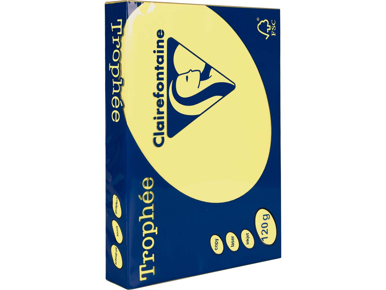 250 Blatt Clairfontaine Farbiges Kopierpapier "Trophee" 120 g/m², DIN A4, hellgelb