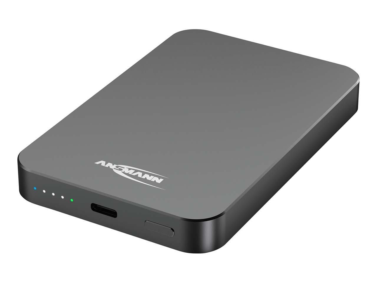 Ansmann Powerbank "PB115PD" 5.000 mAh, kabelloses Laden via Mag, USB-C-Anschluss, grau