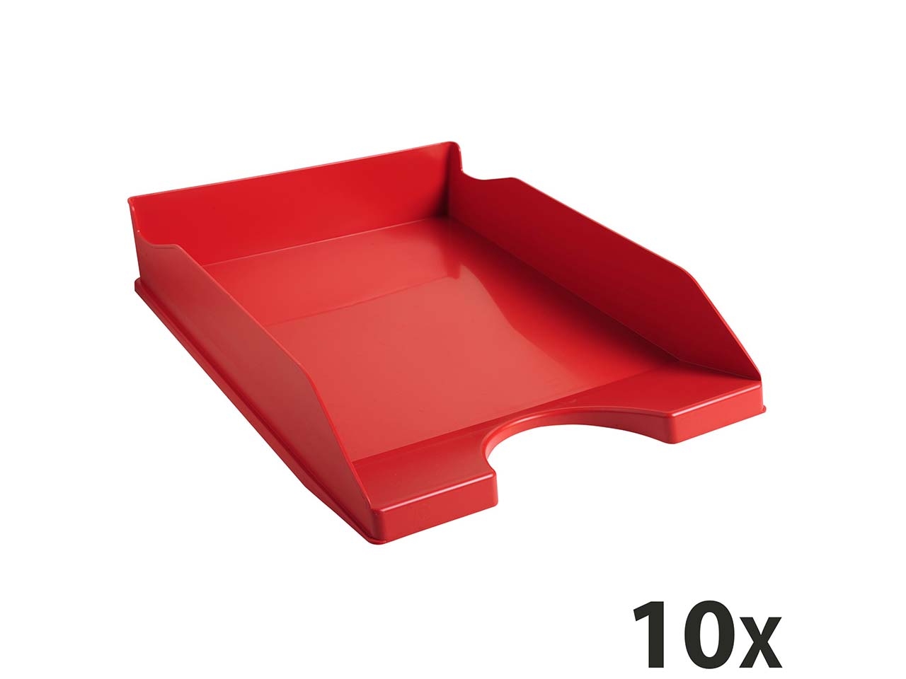 10 Exacompta Briefablagen Ecotray "Office", DIN A4+, rot, für je 500 Blatt