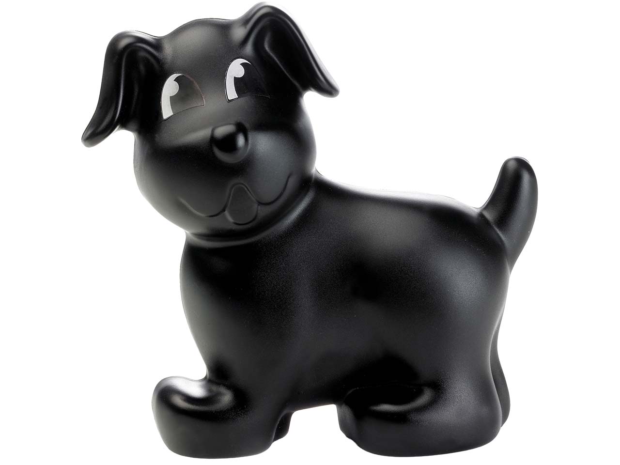 Spardose "Hund" inkl. 1-farbig seitlichem Aufdruck, schwarz Vollton